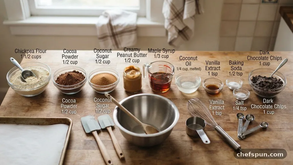 Ingredients - Chocolate Chickpea Flour Cookies