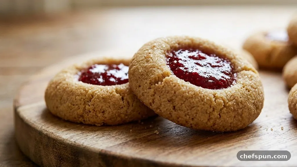Monk Fruit Jam Almond Thumbprint Cookies